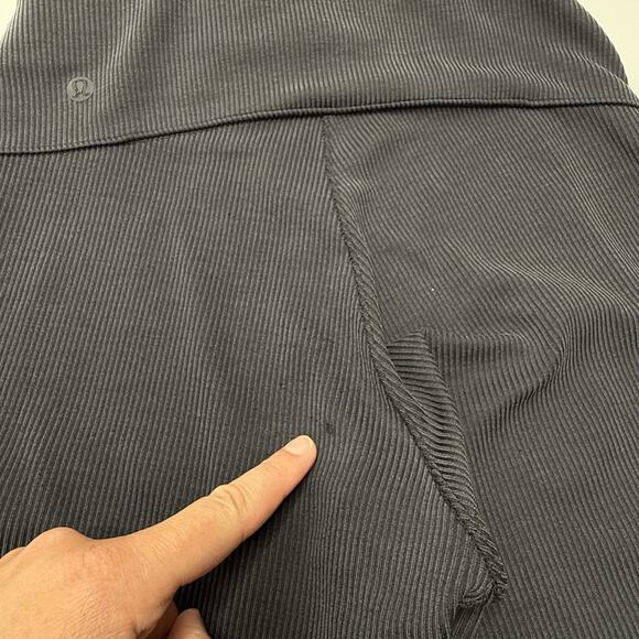 Lululemon Brushed Softstreme Ribbed Zip Flared Pant 32.5" Black Women's Size 2 - Picture 15 of 16